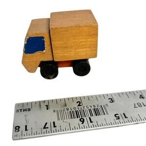 Vintage 1971 Mattel Wooden Dump Truck 8700-01 Hardwood Toy Block Car Korea Prop